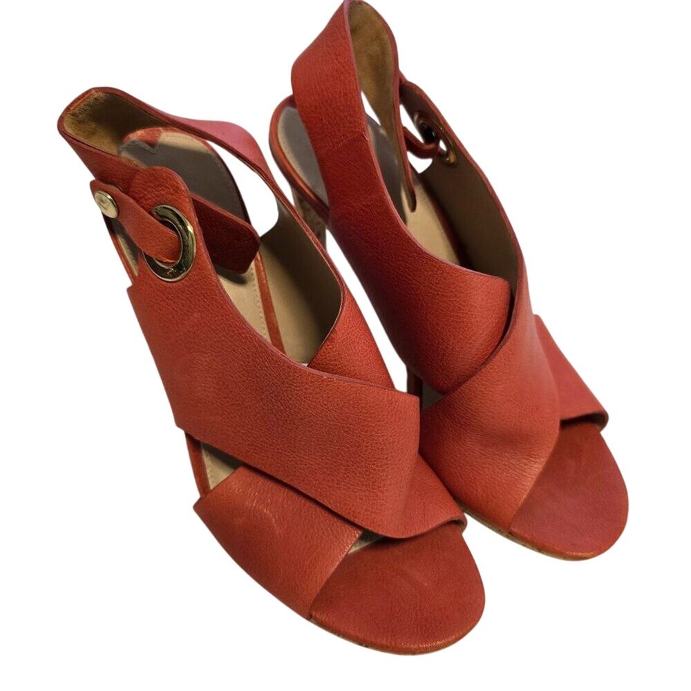 NEW Via Spiga‎ Onitta Cork Orange High Heel Size 6